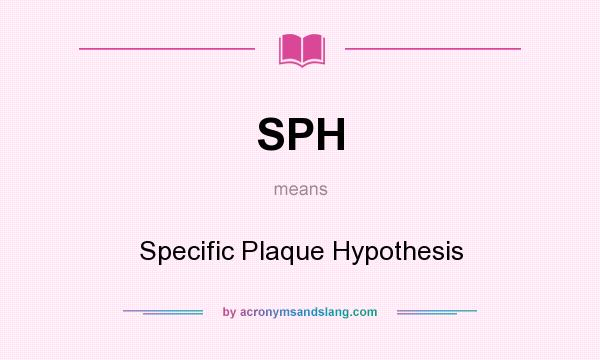What does SPH mean? It stands for Specific Plaque Hypothesis