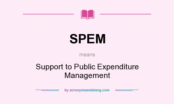 What does SPEM mean? It stands for Support to Public Expenditure Management