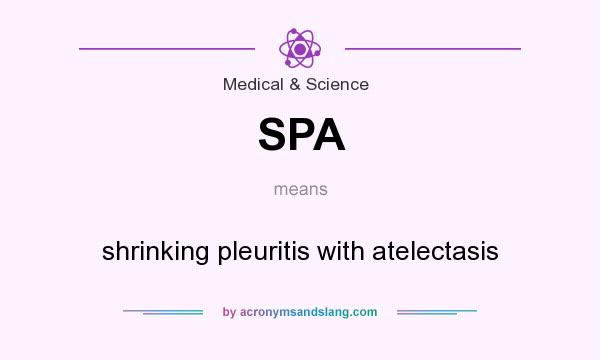 What does SPA mean? It stands for shrinking pleuritis with atelectasis