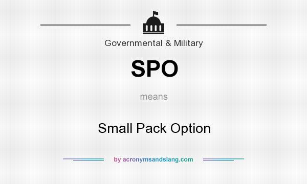 What does SPO mean? It stands for Small Pack Option