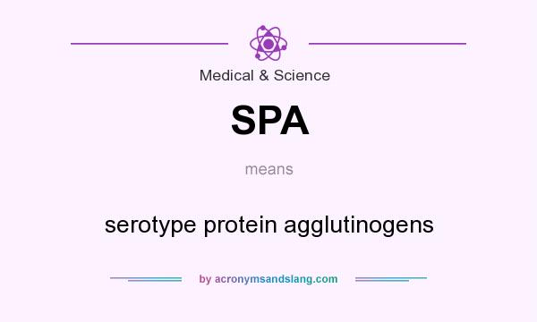 What does SPA mean? It stands for serotype protein agglutinogens