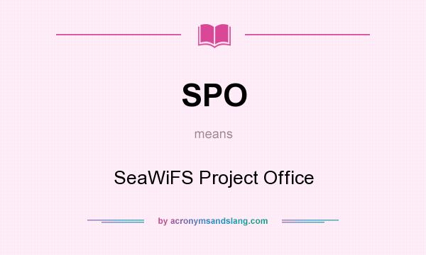 What does SPO mean? It stands for SeaWiFS Project Office