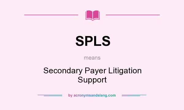 What does SPLS mean? It stands for Secondary Payer Litigation Support