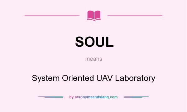 What does SOUL mean? It stands for System Oriented UAV Laboratory