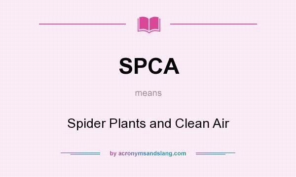 What does SPCA mean? It stands for Spider Plants and Clean Air
