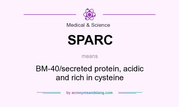 What does SPARC mean? It stands for BM-40/secreted protein, acidic and rich in cysteine