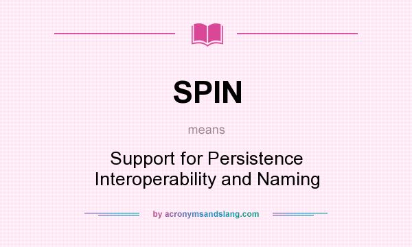 What does SPIN mean? It stands for Support for Persistence Interoperability and Naming
