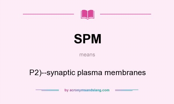 What does SPM mean? It stands for P2)--synaptic plasma membranes