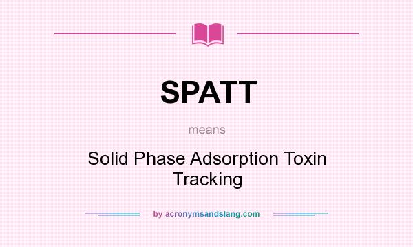 What does SPATT mean? It stands for Solid Phase Adsorption Toxin Tracking