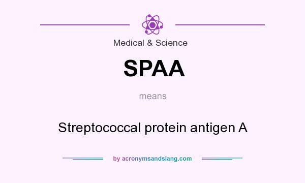 What does SPAA mean? It stands for Streptococcal protein antigen A
