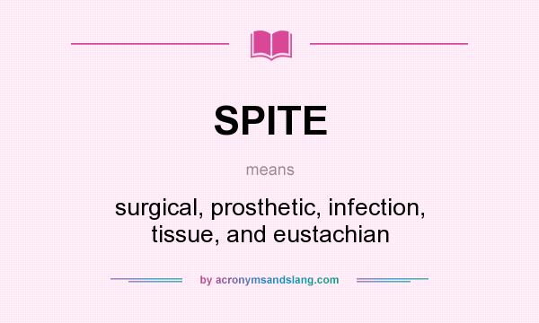 What does SPITE mean? It stands for surgical, prosthetic, infection, tissue, and eustachian