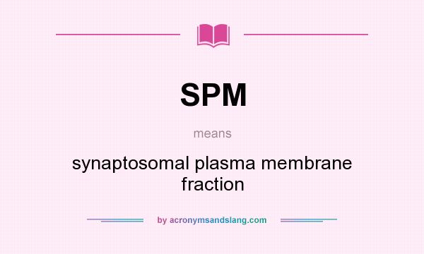 What does SPM mean? It stands for synaptosomal plasma membrane fraction