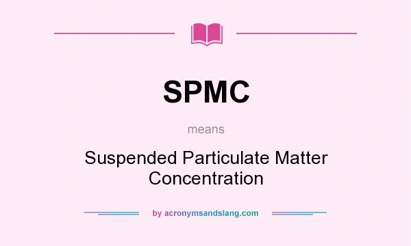What does SPMC mean? It stands for Suspended Particulate Matter Concentration