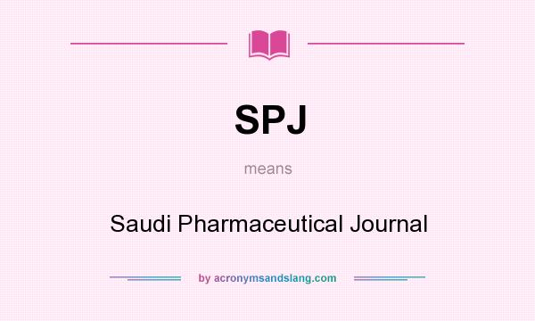 What does SPJ mean? It stands for Saudi Pharmaceutical Journal