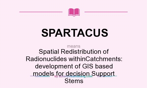 What does SPARTACUS mean? It stands for Spatial Redistribution of Radionuclides withinCatchments: development of GIS based models for decision Support Stems