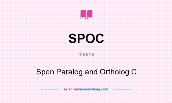 What does SPOC mean? It stands for Spen Paralog and Ortholog C