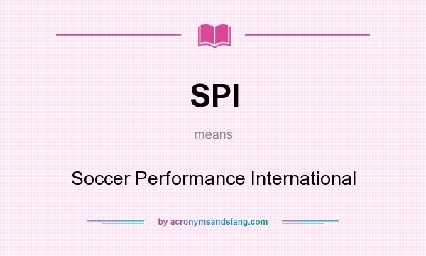 What does SPI mean? It stands for Soccer Performance International