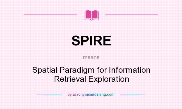 What does SPIRE mean? It stands for Spatial Paradigm for Information Retrieval Exploration