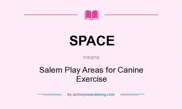 What does SPACE mean? It stands for Salem Play Areas for Canine Exercise