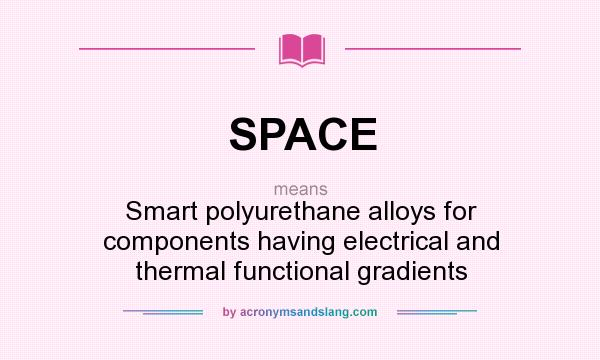 What does SPACE mean? It stands for Smart polyurethane alloys for components having electrical and thermal functional gradients