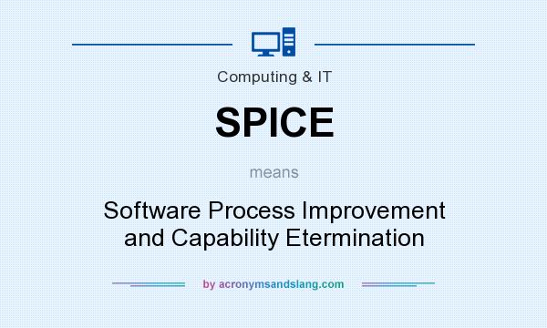 What does SPICE mean? It stands for Software Process Improvement and Capability Etermination