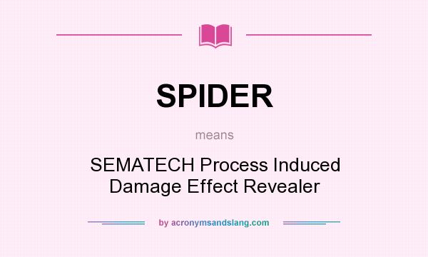 What does SPIDER mean? It stands for SEMATECH Process Induced Damage Effect Revealer