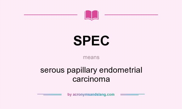 What does SPEC mean? It stands for serous papillary endometrial carcinoma