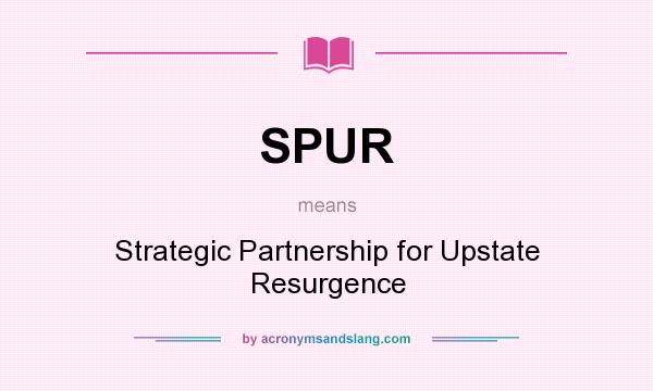 What does SPUR mean? It stands for Strategic Partnership for Upstate Resurgence