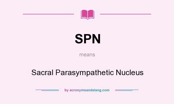 What does SPN mean? It stands for Sacral Parasympathetic Nucleus