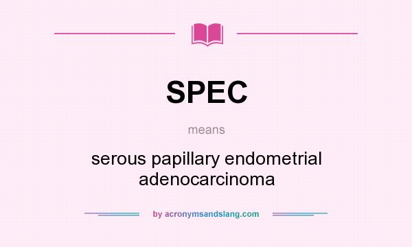 What does SPEC mean? It stands for serous papillary endometrial adenocarcinoma
