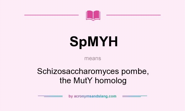 What does SpMYH mean? It stands for Schizosaccharomyces pombe, the MutY homolog