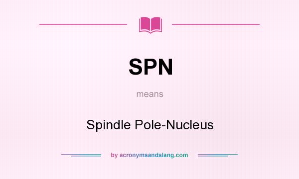 What does SPN mean? It stands for Spindle Pole-Nucleus