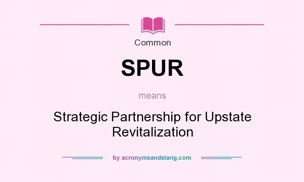 What does SPUR mean? It stands for Strategic Partnership for Upstate Revitalization
