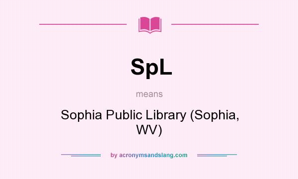 What does SpL mean? It stands for Sophia Public Library (Sophia, WV)