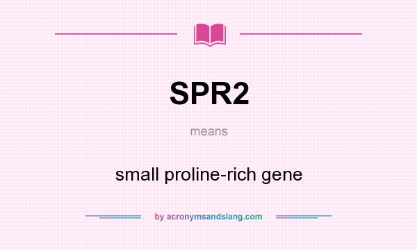 What does SPR2 mean? It stands for small proline-rich gene