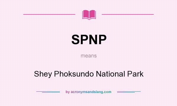 What does SPNP mean? It stands for Shey Phoksundo National Park