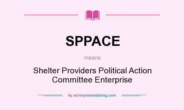 What does SPPACE mean? It stands for Shelter Providers Political Action Committee Enterprise