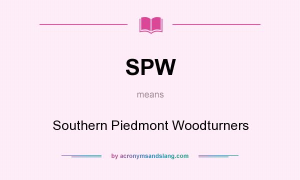What does SPW mean? It stands for Southern Piedmont Woodturners
