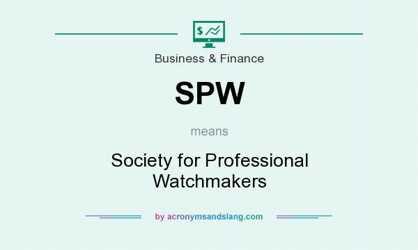 What does SPW mean? It stands for Society for Professional Watchmakers