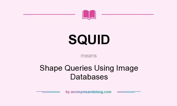 What does SQUID mean? It stands for Shape Queries Using Image Databases
