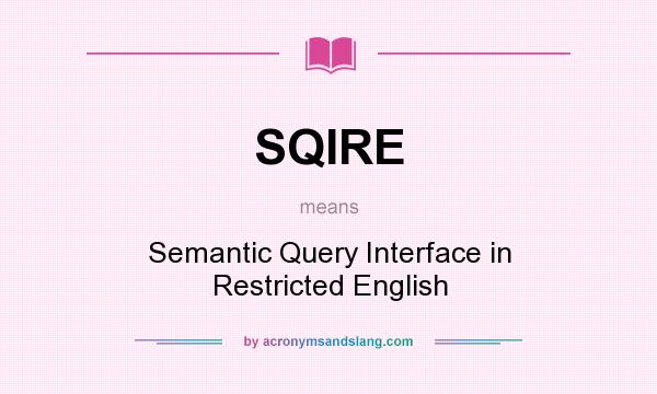 What does SQIRE mean? It stands for Semantic Query Interface in Restricted English