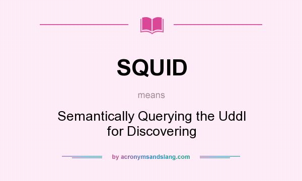 What does SQUID mean? It stands for Semantically Querying the UddI for Discovering