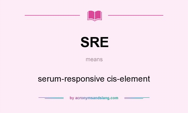 What does SRE mean? It stands for serum-responsive cis-element