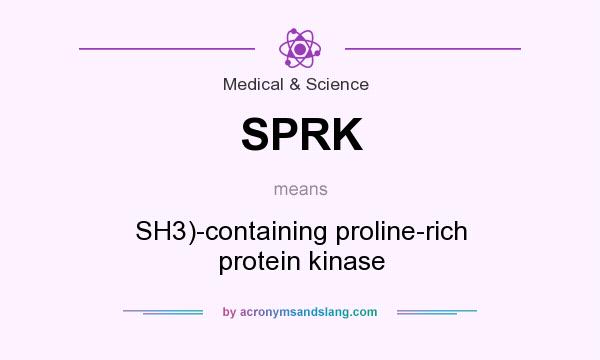 What does SPRK mean? It stands for SH3)-containing proline-rich protein kinase