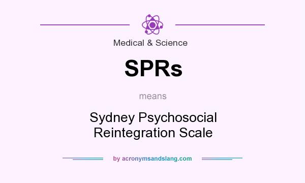 What does SPRs mean? It stands for Sydney Psychosocial Reintegration Scale