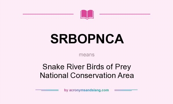 What does SRBOPNCA mean? It stands for Snake River Birds of Prey National Conservation Area