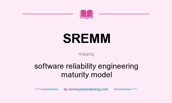 What does SREMM mean? It stands for software reliability engineering maturity model