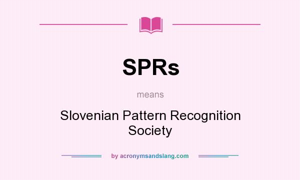 What does SPRs mean? It stands for Slovenian Pattern Recognition Society