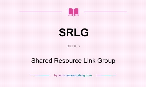 What does SRLG mean? It stands for Shared Resource Link Group