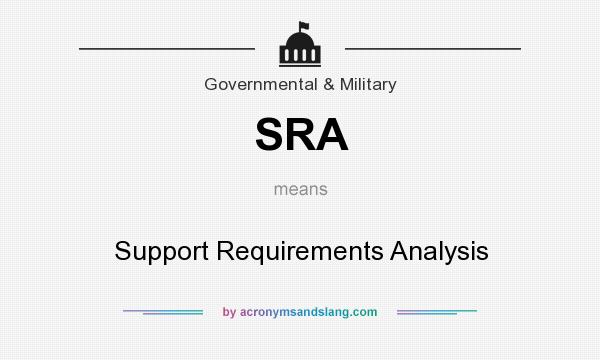 What does SRA mean? It stands for Support Requirements Analysis